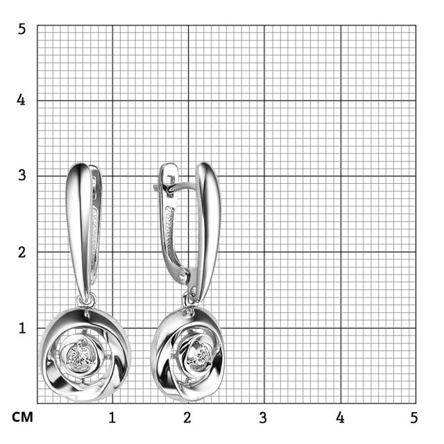 Серьги из белого золота с бриллиантами (055763)