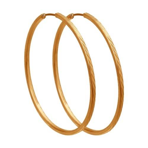 Серьги конго из красного золота с алмазной гранью (040776)