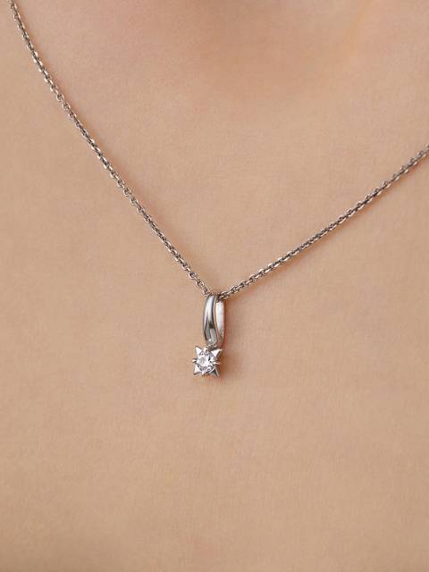 Кулон из белого золота с бриллиантом (060922)