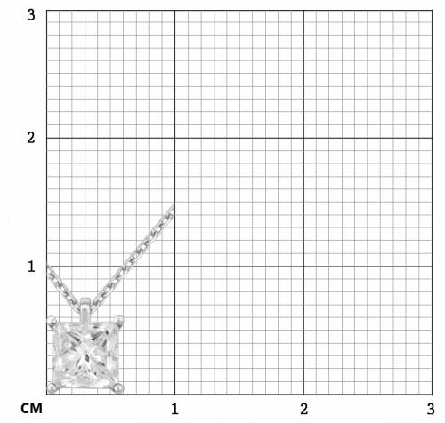 Колье из белого золота с бриллиантом 45.0