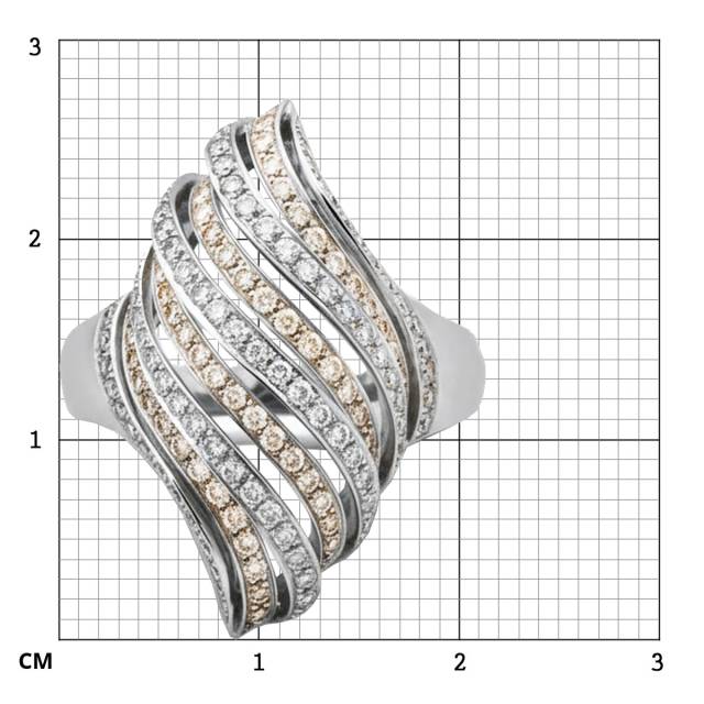 Кольцо из белого золота с бриллиантами (021148)