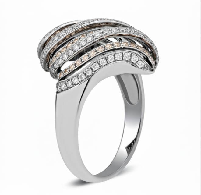 Кольцо из белого золота с бриллиантами (021148)