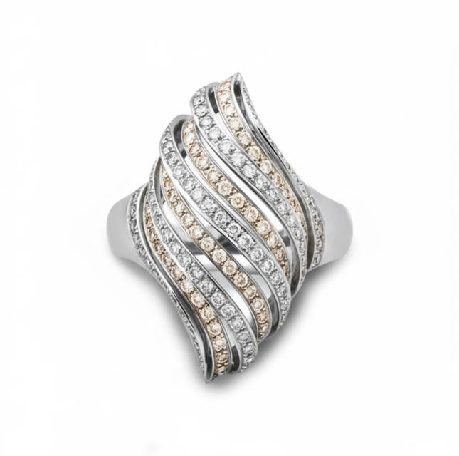 Кольцо из белого золота с бриллиантами (021148)