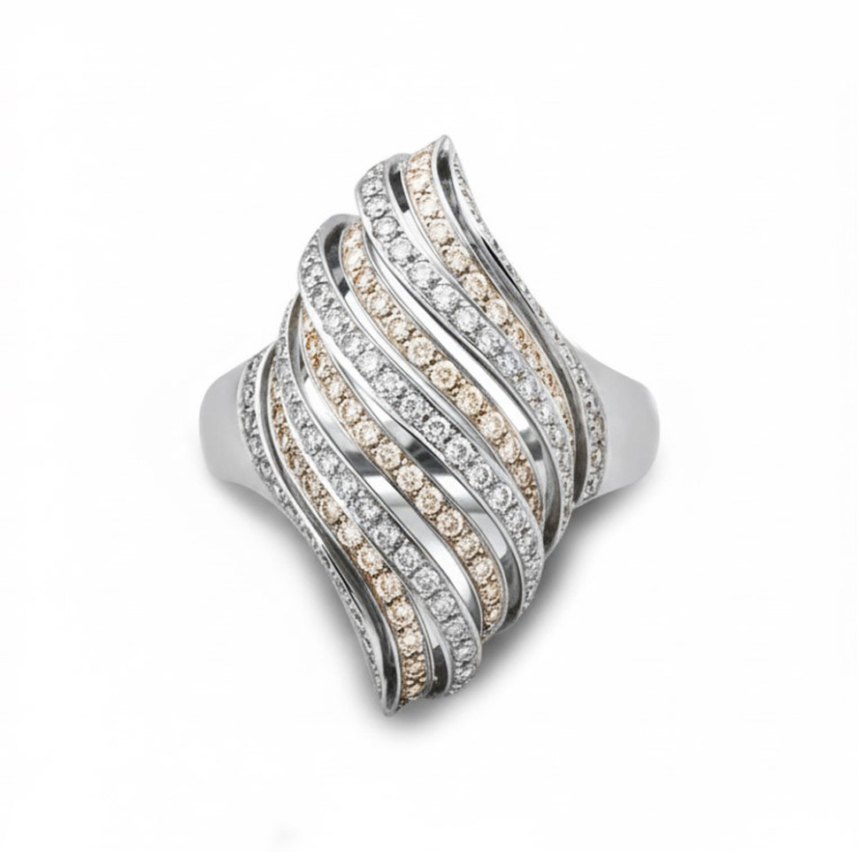 Кольцо из белого золота с бриллиантами (021148)