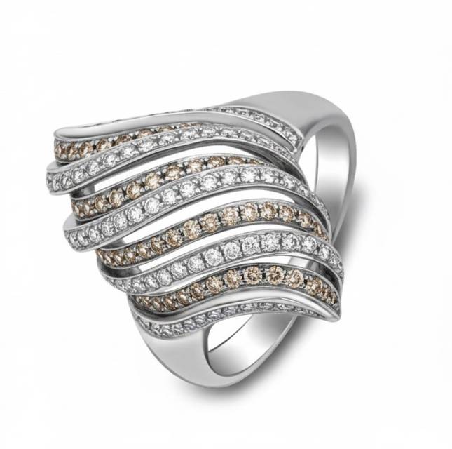 Кольцо из белого золота с бриллиантами (021148)