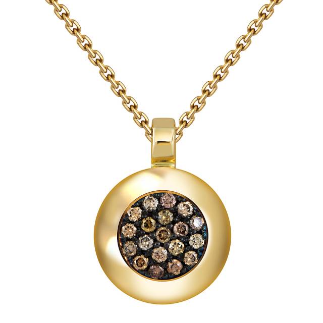 Колье из жёлтого золота с коричневыми бриллиантами (052946)