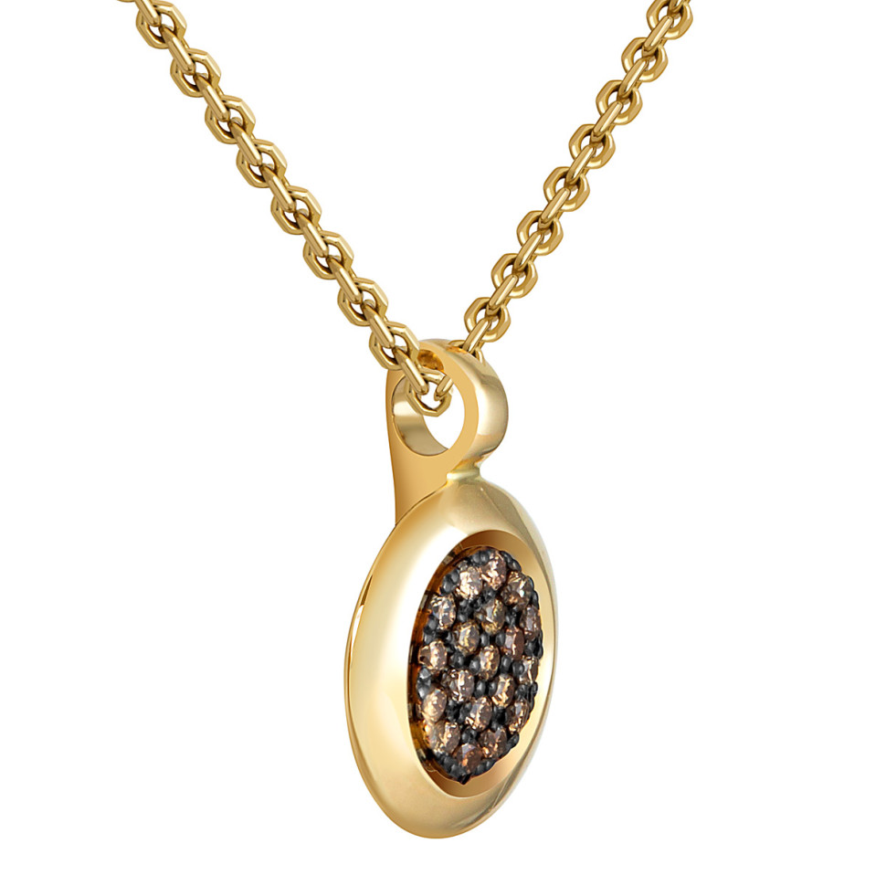 Колье из жёлтого золота с коричневыми бриллиантами (052946)