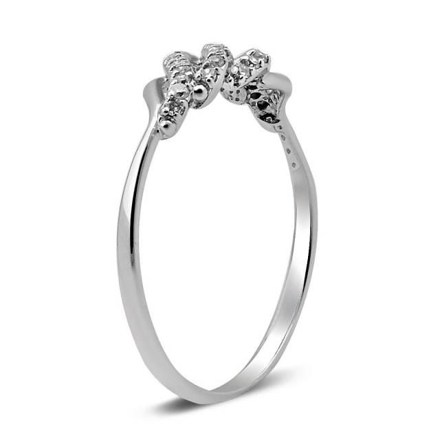 Кольцо из белого золота с бриллиантами (028285)