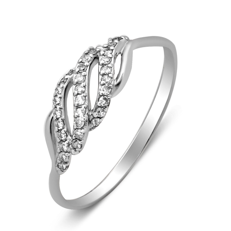 Кольцо из белого золота с бриллиантами (028285)