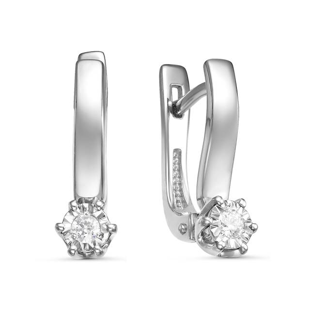 Серьги из белого золота с бриллиантами (053141)