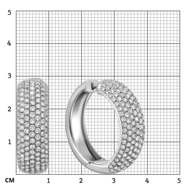 Серьги конго из белого золота с бриллиантами (018192)