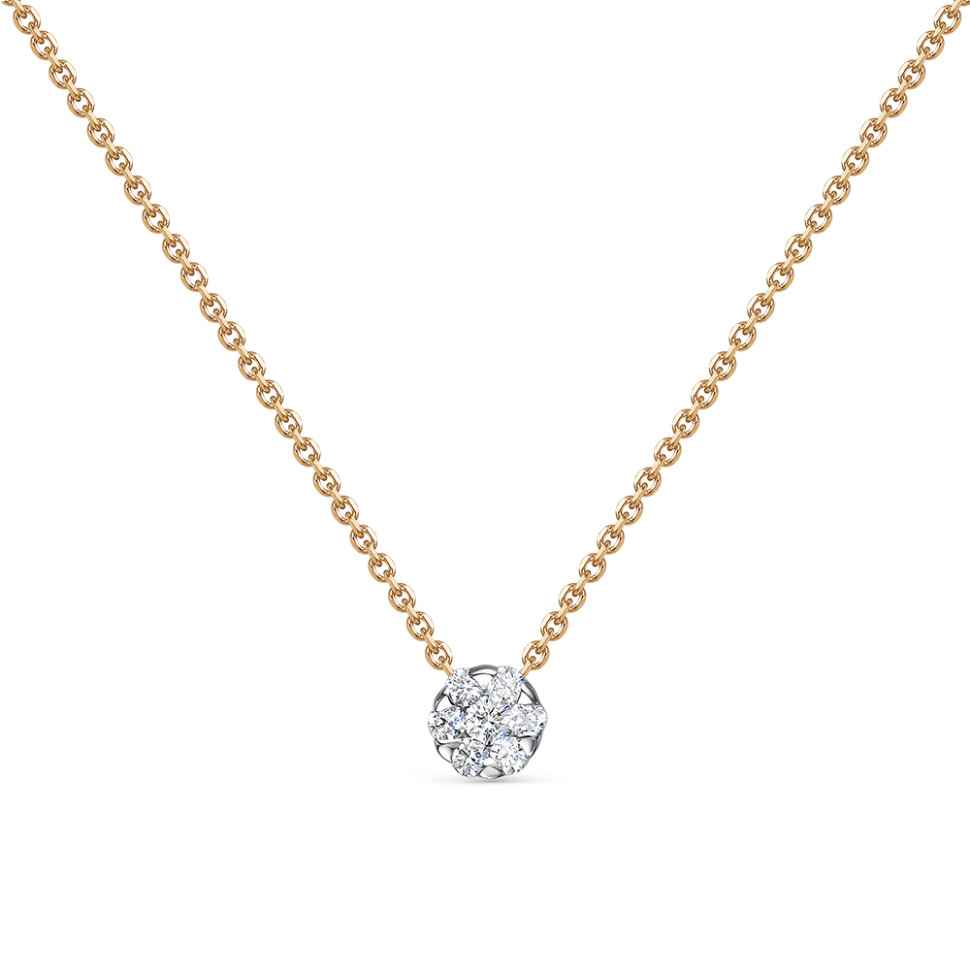 Колье из красного золота с бриллиантами (054031)