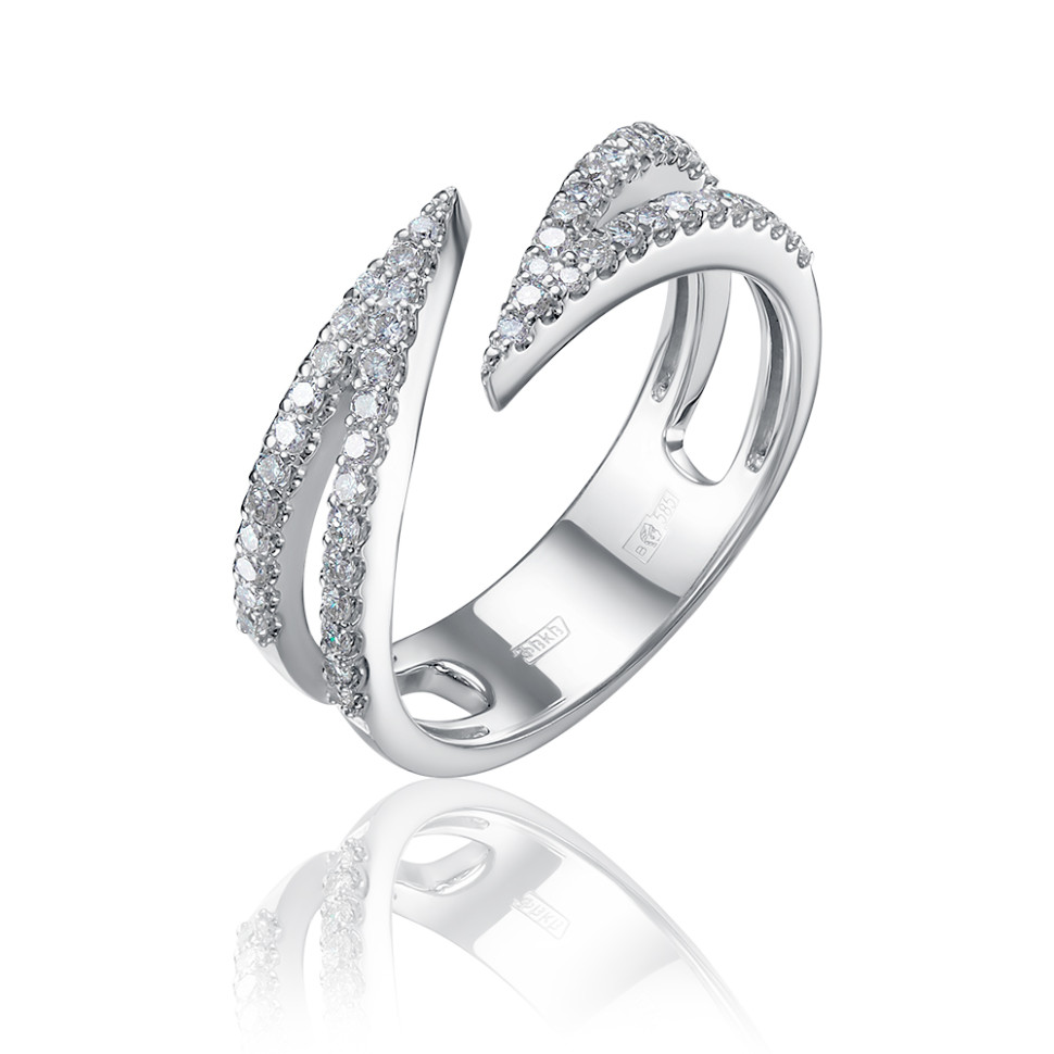 Кольцо из белого золота с бриллиантами (051381)