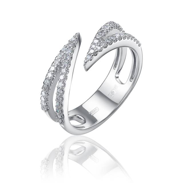 Кольцо из белого золота с бриллиантами (051381)