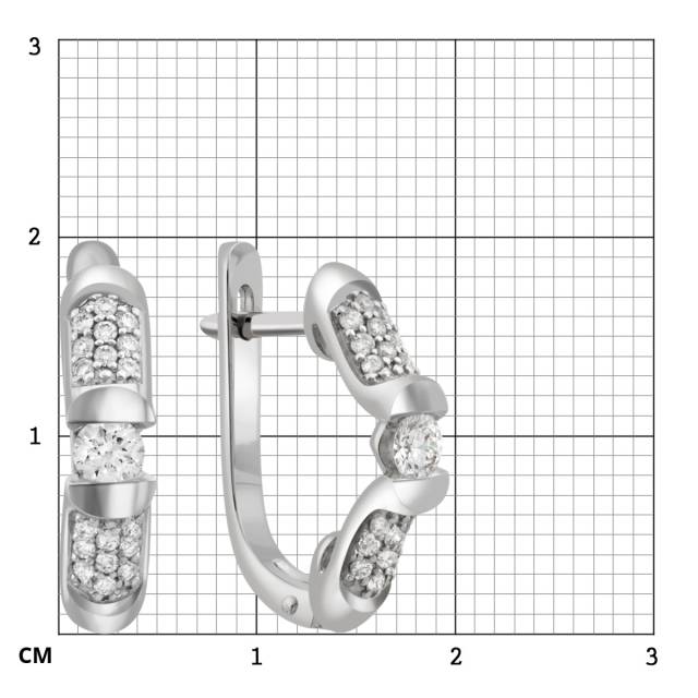 Серьги из белого золота с бриллиантами (036128)