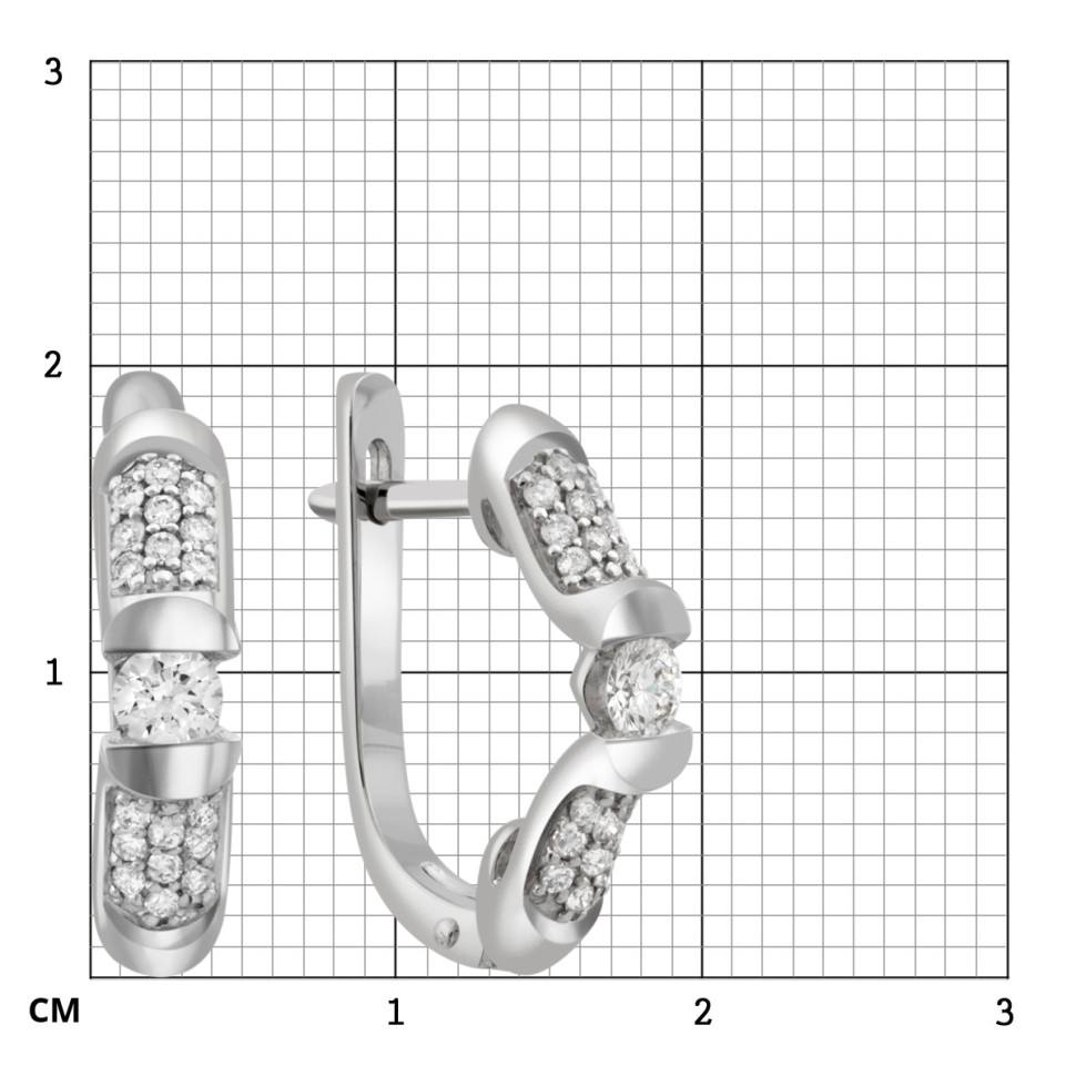 Серьги из белого золота с бриллиантами (036128)