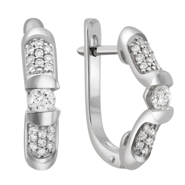 Серьги из белого золота с бриллиантами (036128)