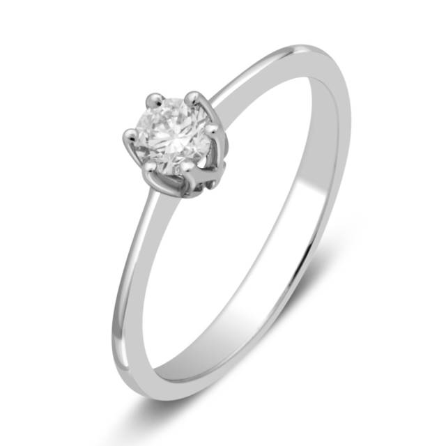 Помолвочное кольцо из белого золота с бриллиантом (029171)