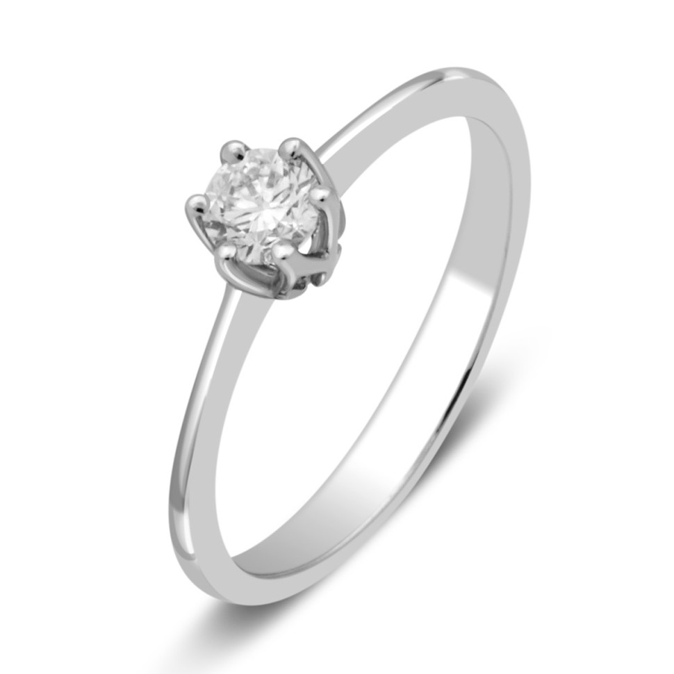 Помолвочное кольцо из белого золота с бриллиантом (029171)