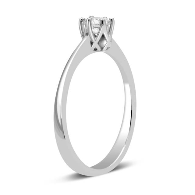 Помолвочное кольцо из белого золота с бриллиантом (029171)