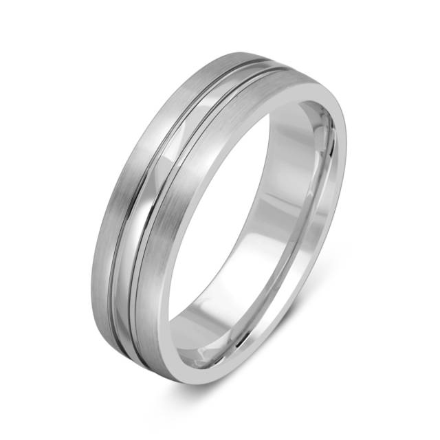 Обручальное кольцо из белого золота (041425)