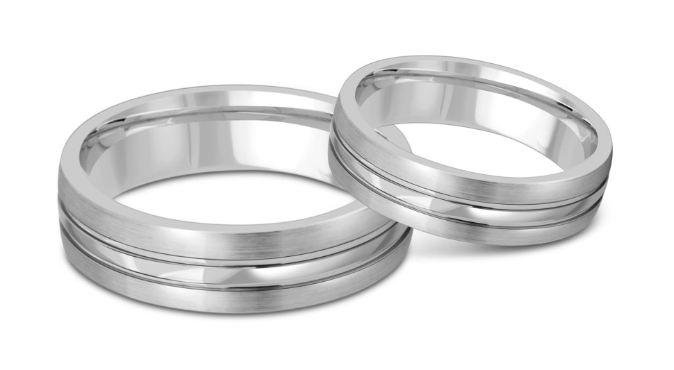 Обручальное кольцо из белого золота (041425)