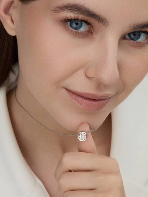 Кулон из белого золота с бриллиантами (059480)