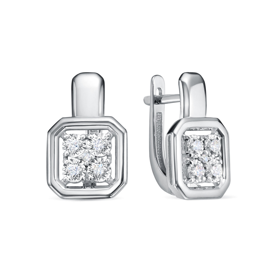 Серьги из белого золота с бриллиантами (060409)