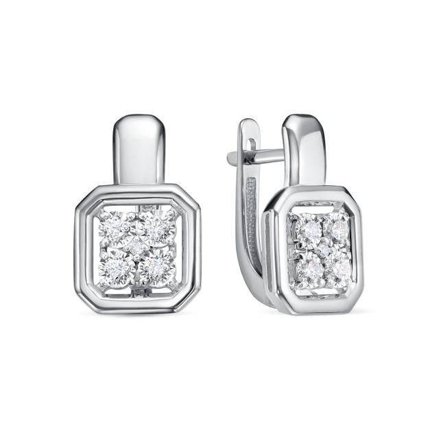 Серьги из белого золота с бриллиантами (060409)