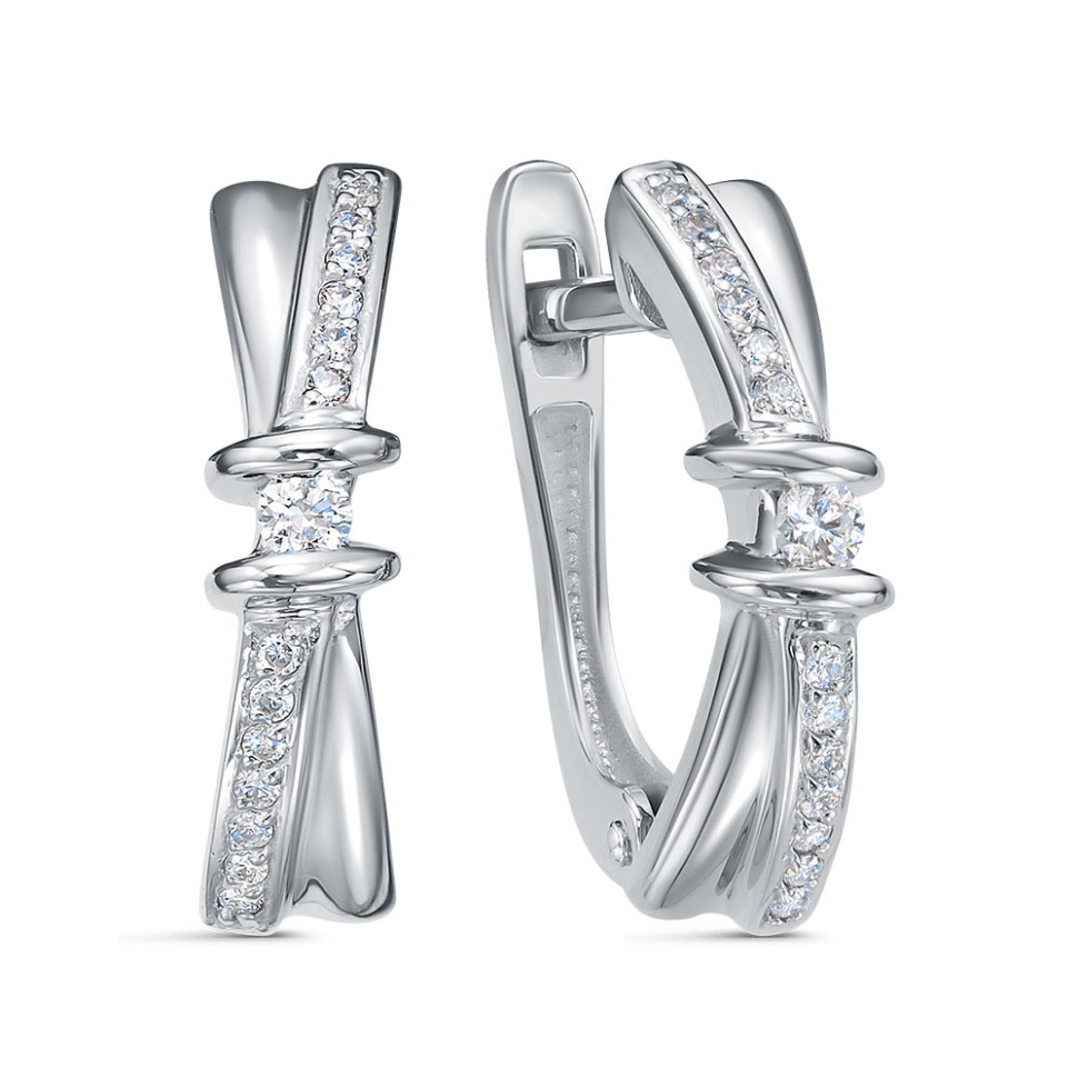 Серьги из платины с бриллиантами (060620)