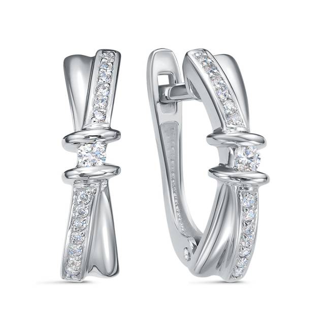 Серьги из платины с бриллиантами (060620)