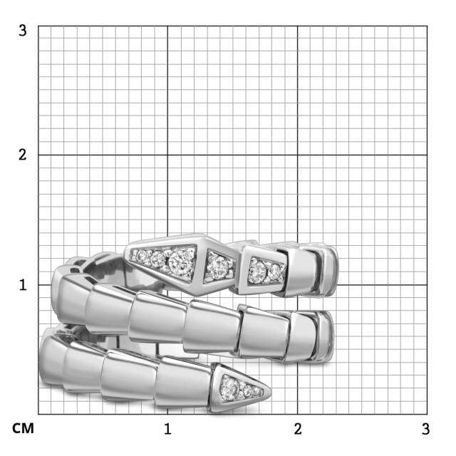 Кольцо из белого золота с бриллиантами (058539)