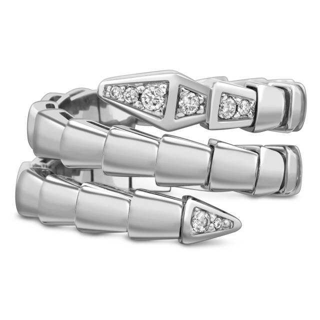 Кольцо из белого золота с бриллиантами (058539)