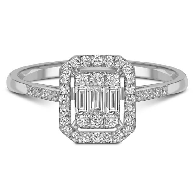 Кольцо из белого золота с бриллиантами (055592)