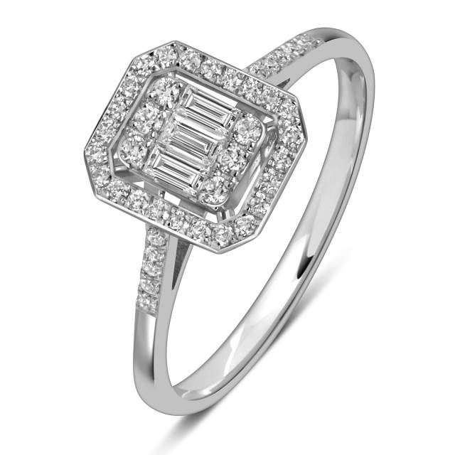 Кольцо из белого золота с бриллиантами (055592)