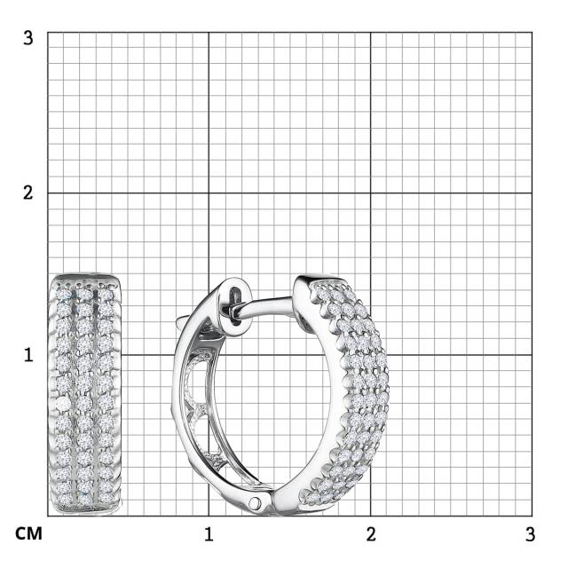 Серьги конго из белого золота с бриллиантами (055780)