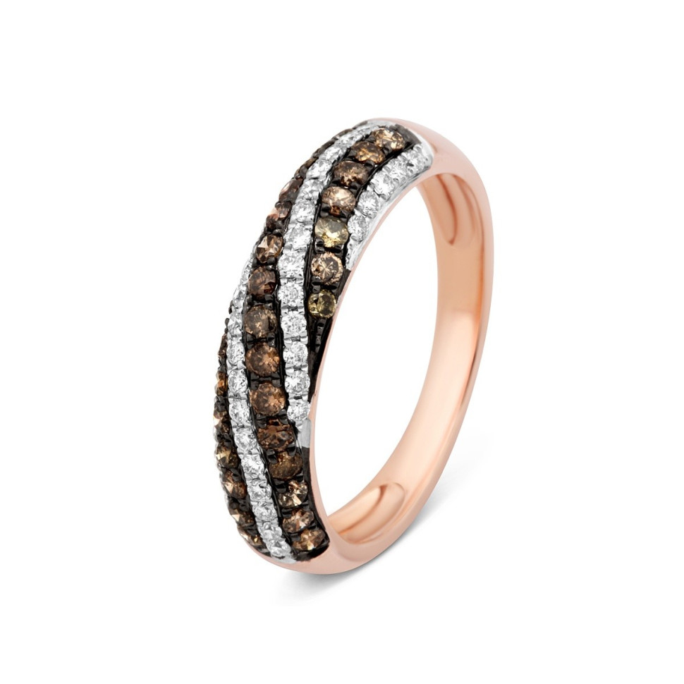 Кольцо из красного золота с бриллиантами (015205)