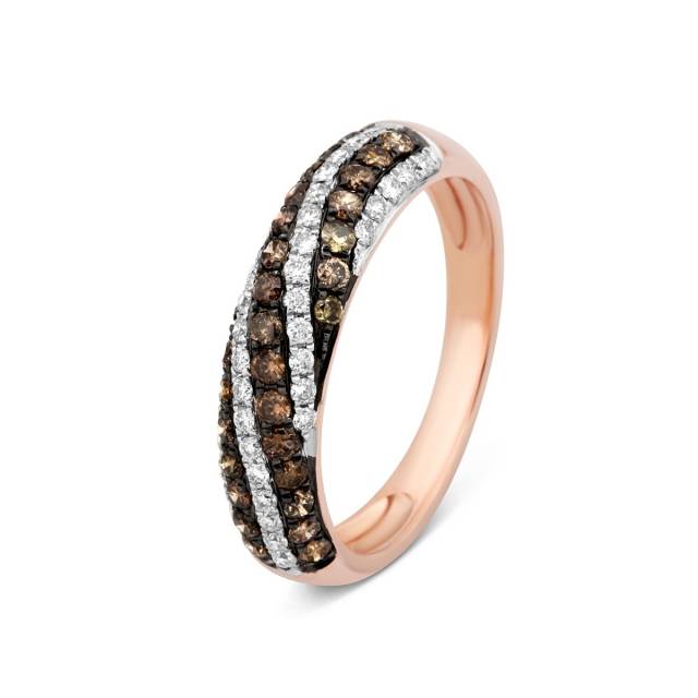 Кольцо из красного золота с бриллиантами (015205)