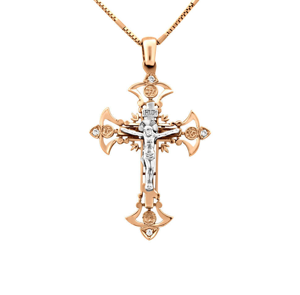 Колье из красного золота с бриллиантами (015462)