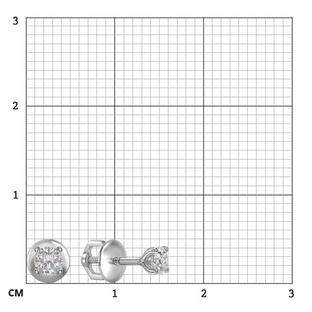 Серьги пусеты из платины с бриллиантами (064786)