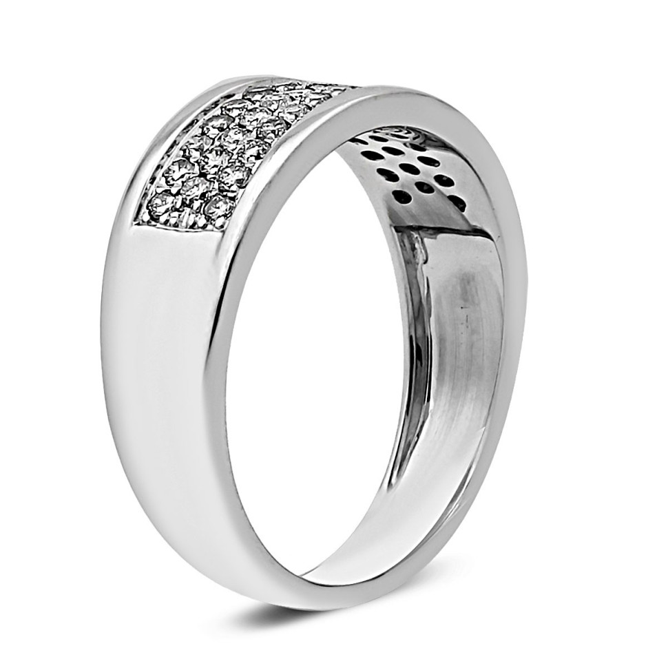 Кольцо из белого золота с бриллиантами (015535)