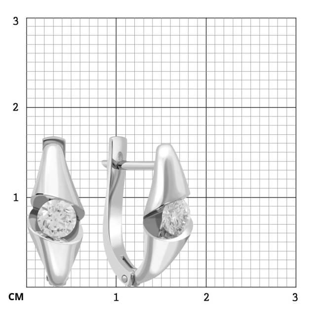 Серьги из белого золота с бриллиантами (032123)