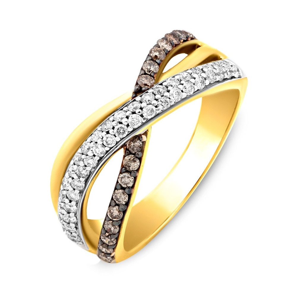 Кольцо из жёлтого золота с бриллиантами (011408)