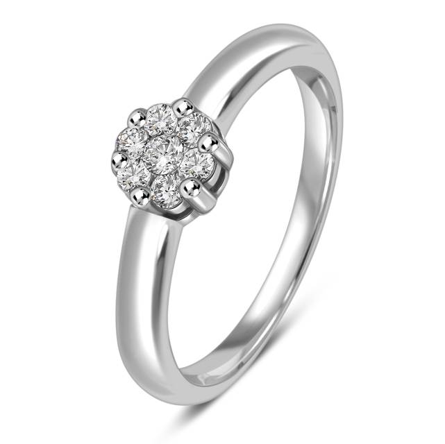 Кольцо из белого золота с бриллиантами (053491)