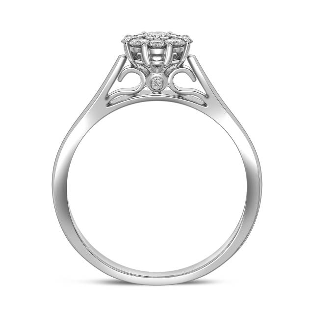 Кольцо из белого золота с бриллиантами (039698)