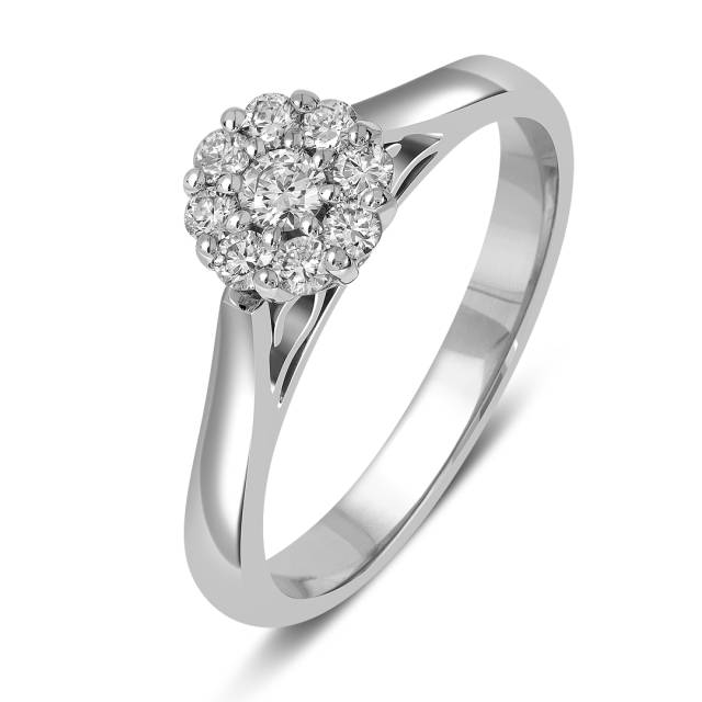 Кольцо из белого золота с бриллиантами (039698)