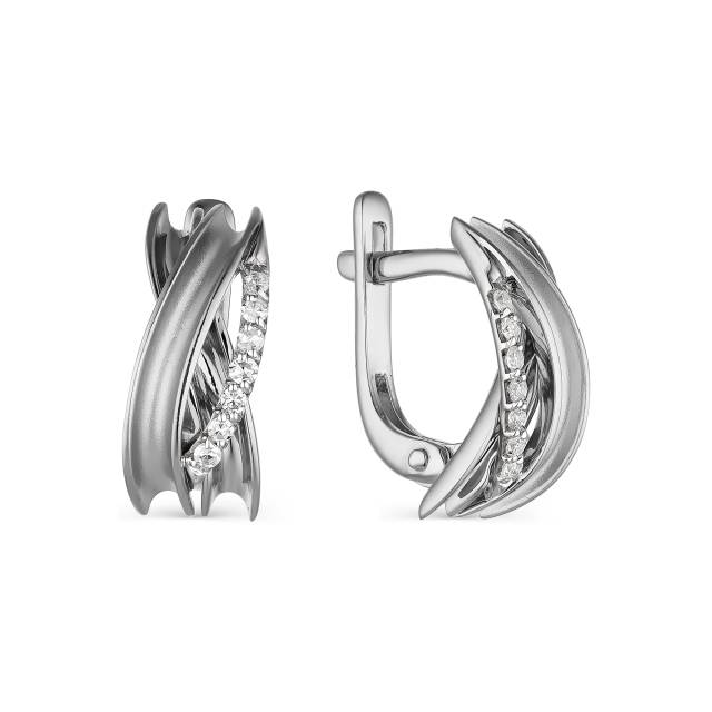 Серьги из белого золота с бриллиантами (042608)