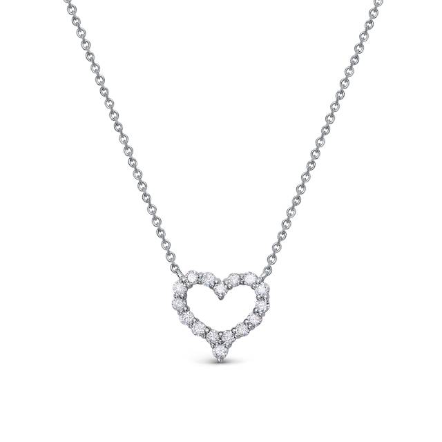 Колье из платины с бриллиантами "Сердце" (058548)