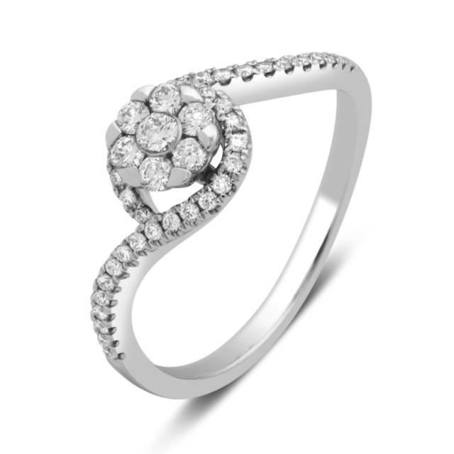Кольцо из белого золота с бриллиантами (032225)