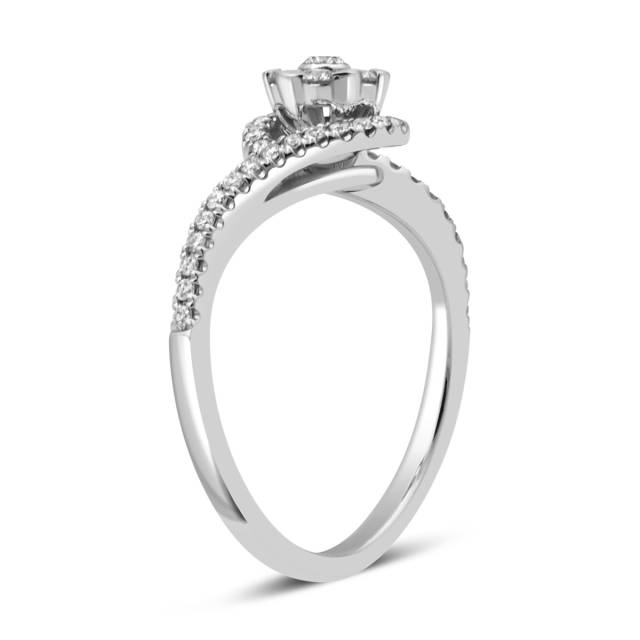 Кольцо из белого золота с бриллиантами (032225)